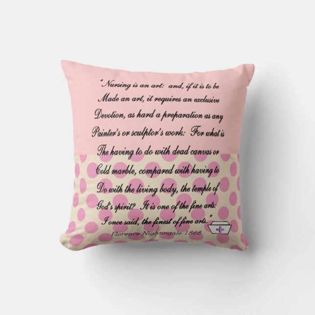 Coussin d'infirmière avec la citation de Florence (Recto)