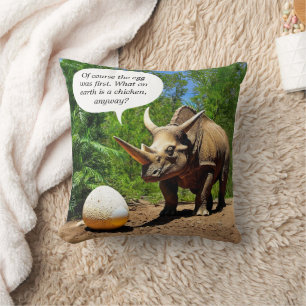 Coussin Dino Egg Tricératops Humour animal Dinosaur drôle