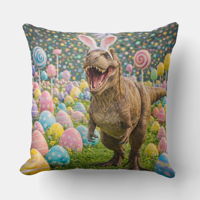 Coussin Dinosaur Easter Bunny (Recto)