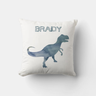 Coussin Dinosaure Bleu Trex Nom personnalisé Jeu d'oreille