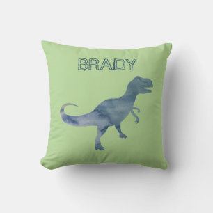 Coussin Dinosaure Bleu Trex Nom personnalisé Jeu d'oreille