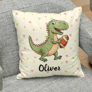 Coussin Dinosaure Joueur de Football Personnalisé Mignon