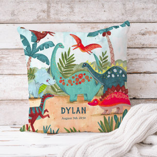 Coussin Dinosaure mignon préhistorique jungle enfants