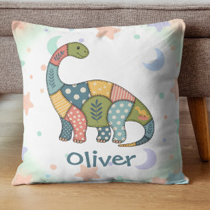 Coussin Dinosaure Patchwork Coloré Mignon