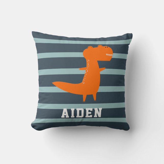 Coussin Dinosaure Personnalisé Garçons Chambre Enfants Cut (Recto)