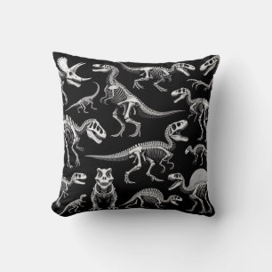 Coussin Dinosaure Skeletons Fossiles Bons Blancs