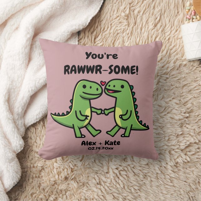 Coussin Dinosaure Valentines (Couverture)