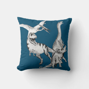 Coussin Dinosaures à l'aquarelle pour enfants