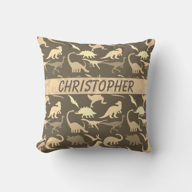 Coussin Dinosaures personnalisés (Recto)