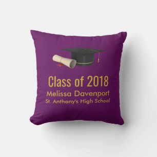 Coussin Diplôme de fin d'études et diplôme en classe viole