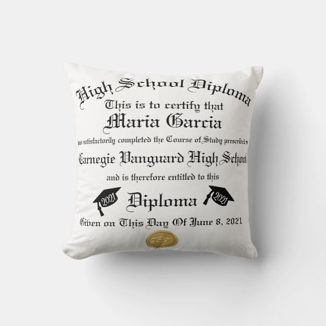 Coussin Diplôme d'Études Supérieures Personnalisées Modern (Recto)