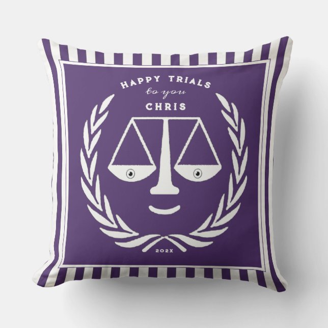 Coussin Diplôme d'une école de droit d'avocat personnalisé (Recto)