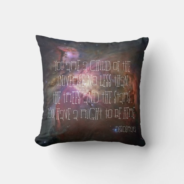 Coussin Dire inspiré de nébuleuse de citation de poème de (Recto)