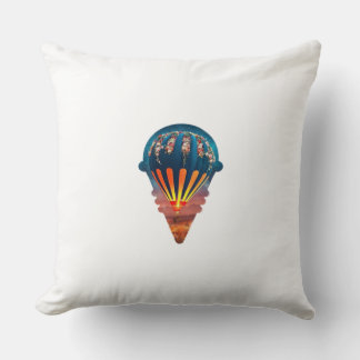 Coussin dirigeable-un ballon entre les champs Lancer l'ore