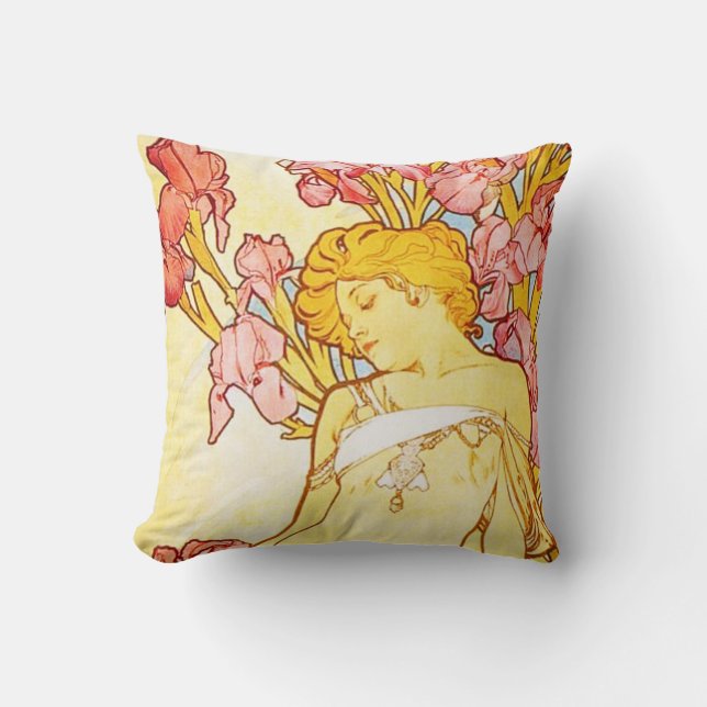 Coussin d'iris d'Alphonse Mucha (Recto)