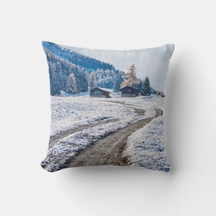Coussin Dirt Road dans le terrain de neige, Alpes européen
