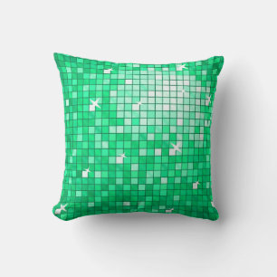 Coussin Disco Carreaux Jade lancer carré d'oreiller