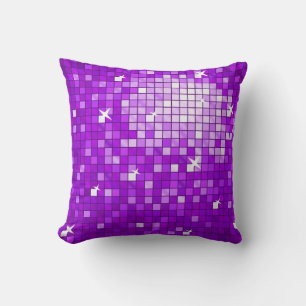 Coussin Disco Carreaux pourpre lance carré d'oreiller
