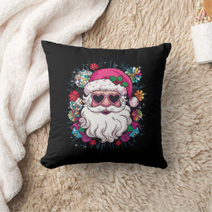 Coussin Disco Rose Père Noël Noël Fête de Noël Drôle