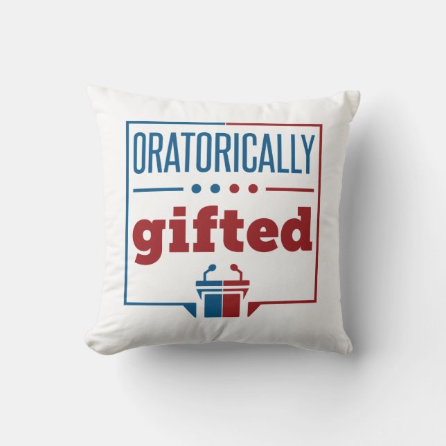 Coussin Discours et débat Oratoire Cadeau (Recto)