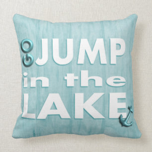 Coussin "Disparaissent le saut carreau bleu-clair dans