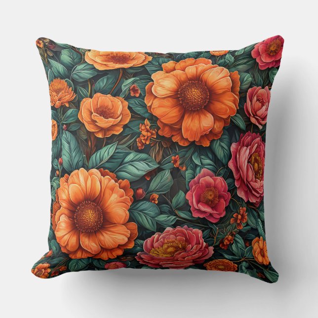 Coussin Disposition Floral Vibrant (Recto)