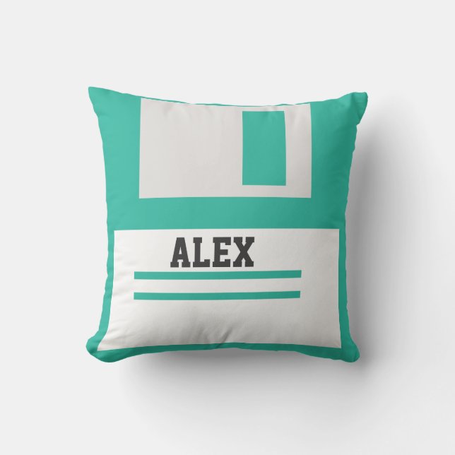 Coussin Disques de disquettes de 3,5 pouces avec Étiquette (Recto)