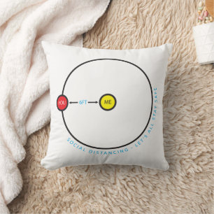 Coussin Distances sociales 6 pieds - Restez en sécurité Co