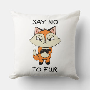 Coussin Dites non à Fur - Triste Fox