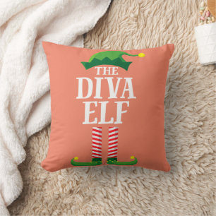 Coussin Diva Elf Matching Family Group Noël