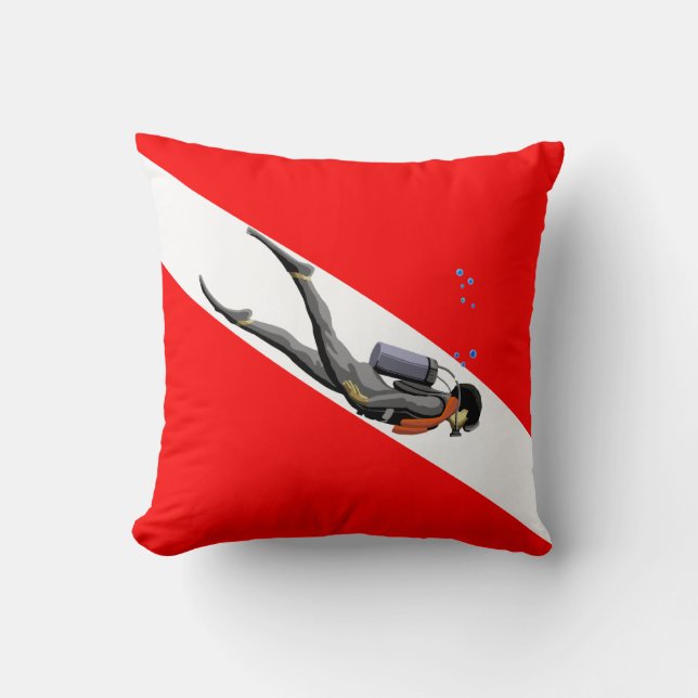 Coussin Diver Et Drapeau (Recto)