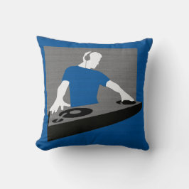 Coussin DJ bleu et gris