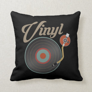 Coussin DJ disque rétro musical style Tourne-disque vinyl