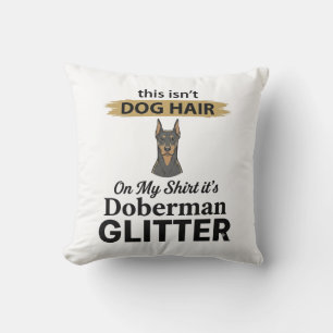 Coussin Doberman Pailleté Conception Vintage Amoureux de C
