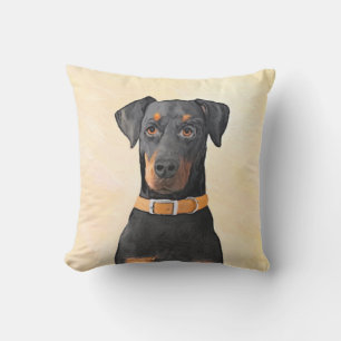Coussin Doberman Pinscher Peinture non découpée Art origin
