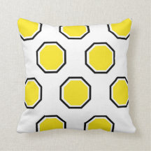 Coussin d'octogone en jaune et noir