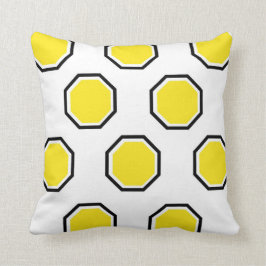 Coussin d'octogone en jaune et noir