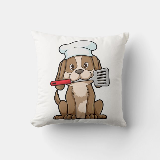 Coussin Dog as Cook with Chef's hat & Spatula (Recto)