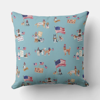 Coussin DOGS 4 DEMOCRACY Two-Sided Blue
