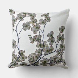 Coussin Dogwood à fleurs blanches