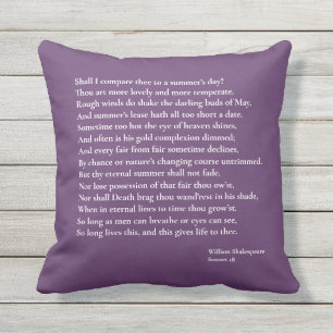 Coussin Dois-je te comparer à une journée d'été ? sonnet 1