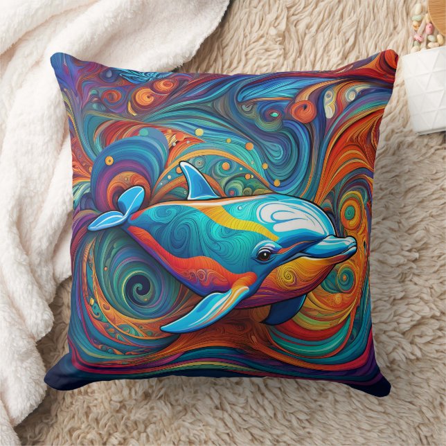 COUSSIN DOLPHIN ABSTRAIT CUSHION (Couverture)
