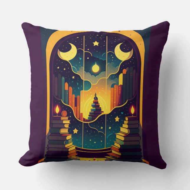 Coussin Domaine Magique Des Livres Violet (Recto)