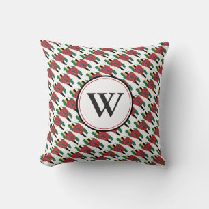 Coussin DOMINICA Drapeau Personnalisé Monogramme
