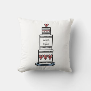 Coussin Don d'illustration de gâteau Mariage personnalisé