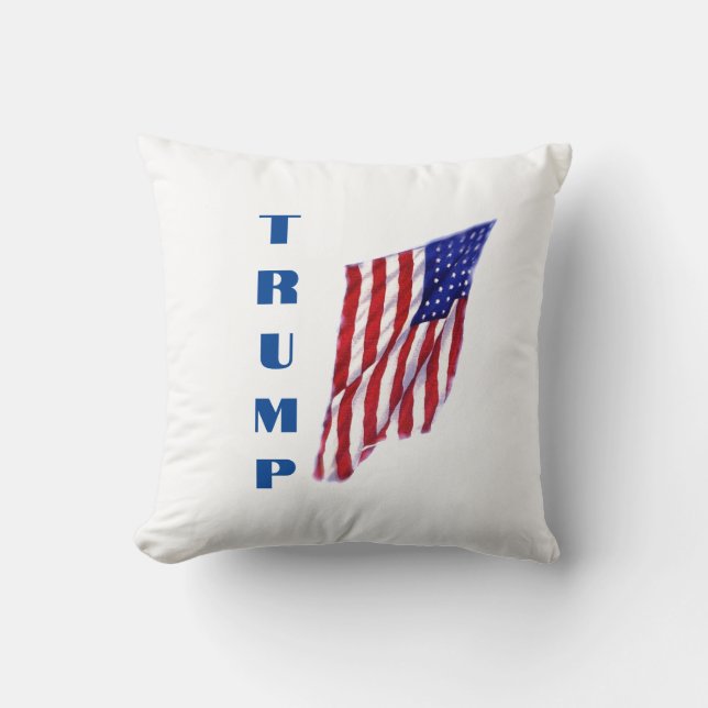Coussin Donald Trump American Flag Pop Art (Recto)