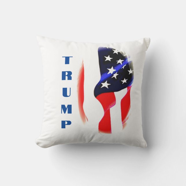 Coussin Donald Trump American Flag Pop Art (Recto)