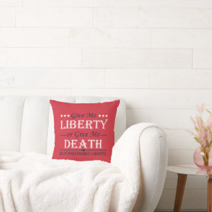 Coussin Donnez-moi la liberté ou 4 juillet la mort