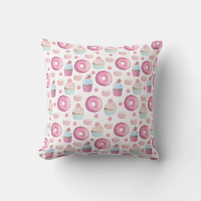 Coussin Donuts, cupcakes et macarons (Recto)