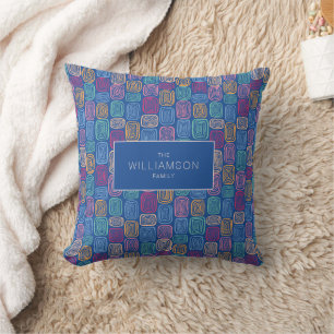 Coussin Doodle d'art abstrait coloré